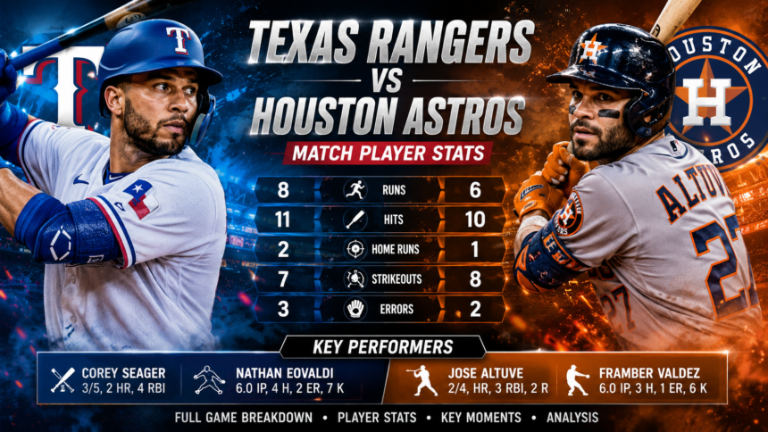 texas rangers vs houston astros match player stats texas rangers vs houston astros match player stats