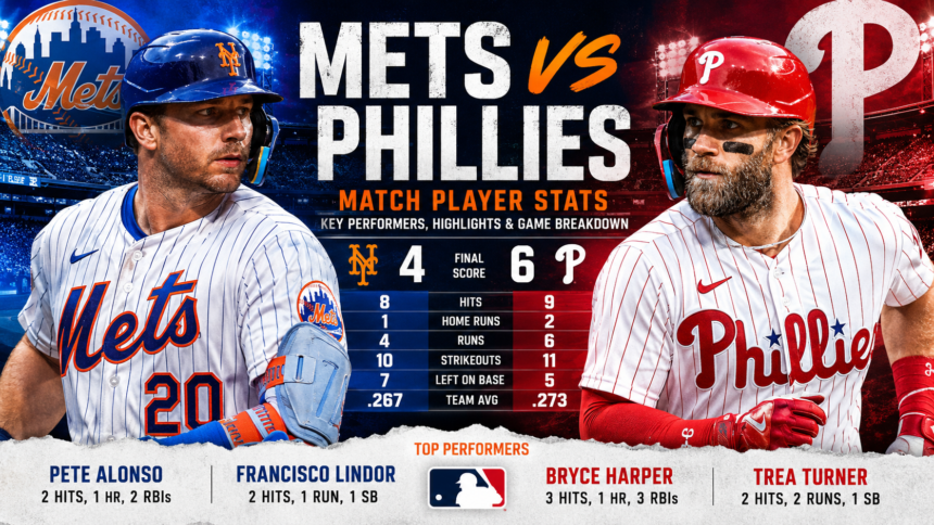 mets vs phillies match player stats mets vs phillies match player stats
