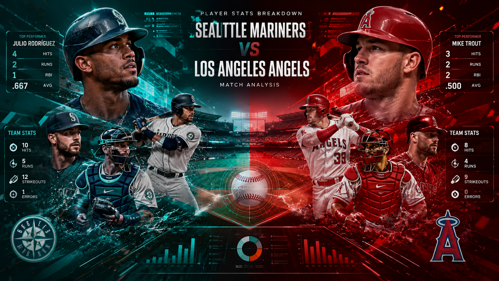 seattle mariners vs los angeles angels match player stats