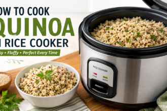 # **How to Cook Quinoa in Rice Cooker: The Easiest Way to Get Perfect Quinoa Every Time** Quinoa has become one of the most popular healthy grains because it is nutritious, versatile, and easy to prepare. If you've ever wondered **how to cook quinoa in rice cooker**, you'll be happy to know that the process is incredibly simple. A rice cooker takes the guesswork out of cooking and helps you achieve fluffy, perfectly cooked quinoa with very little effort. Whether you're meal prepping for the week, making a healthy side dish, or creating the base for a salad bowl, learning **how to cook quinoa in rice cooker** can save you time and make cooking much easier. ## Why Use a Rice Cooker for Quinoa? Many people cook quinoa on the stovetop, but a rice cooker offers several advantages. * **Hands-free cooking** * **Consistent results** * **Less chance of burning** * **Easy cleanup** * **Perfect for meal prep** A rice cooker works by automatically controlling temperature and cooking time, which means you don't have to watch the pot constantly. As many home cooks say, "The best kitchen tool is the one that lets you do something else while dinner cooks itself." ## What Is Quinoa? Quinoa is technically a seed, but it's commonly prepared and eaten like a grain. It comes in several varieties, including: * White quinoa * Red quinoa * Black quinoa * Tri-color quinoa blends It has a mild, slightly nutty flavor and a fluffy texture when cooked properly. One reason people love quinoa is that it's naturally gluten-free and contains all nine essential amino acids, making it a complete protein source. ## Ingredients You Need To learn **how to cook quinoa in rice cooker**, you'll only need a few simple ingredients. ### Basic Recipe * 1 cup quinoa * 2 cups water or broth * Pinch of salt (optional) Using vegetable or chicken broth instead of water can add extra flavor without much additional effort. ## Step 1: Rinse the Quinoa Before cooking, rinse the quinoa thoroughly under cold running water. Quinoa has a natural coating called saponin, which can create a bitter taste if not removed. A fine-mesh strainer works best for this step. Even if the package says pre-rinsed, a quick rinse can still improve the final flavor. ## Step 2: Add Ingredients to the Rice Cooker Place the rinsed quinoa into the rice cooker bowl. Add: * 2 cups water or broth * Optional salt * Optional seasonings Stir everything gently so the liquid is evenly distributed. This simple setup is the foundation of **how to cook quinoa in rice cooker** successfully. ## Step 3: Start the Rice Cooker Close the lid and select the regular rice setting. Most rice cookers do not have a specific quinoa setting, but the standard white rice setting works perfectly. Once started, the rice cooker will handle the cooking process automatically. ## Step 4: Let It Rest After the rice cooker switches to the "Warm" setting, allow the quinoa to sit for about 5 to 10 minutes. This resting period helps absorb any remaining moisture and improves the texture. Skipping this step can leave quinoa slightly wet or sticky. ## Step 5: Fluff and Serve Use a fork to fluff the quinoa gently. Fluffing separates the grains and creates the light, airy texture quinoa is known for. At this point, your quinoa is ready to eat or use in recipes. Congratulations—you now know exactly **how to cook quinoa in rice cooker** with minimal effort. ## Perfect Quinoa Water Ratio One of the most common questions about **how to cook quinoa in rice cooker** is the water ratio. For most rice cookers, the ideal ratio is: * **1 cup quinoa** * **2 cups liquid** Some people prefer a slightly firmer texture and use 1¾ cups liquid instead. Testing both methods can help you find your preferred consistency. ## How Long Does Quinoa Take in a Rice Cooker? Cooking time varies depending on the rice cooker model. Generally, quinoa takes: * 20–30 minutes to cook * 5–10 minutes resting time This means you can usually have perfectly cooked quinoa in under 40 minutes. ## Tips for Better-Tasting Quinoa ### Use Broth Instead of Water Broth adds depth and richness to quinoa without requiring additional ingredients. ### Add Herbs and Spices Try adding: * Garlic powder * Onion powder * Black pepper * Italian seasoning * Paprika These simple additions can transform plain quinoa into a flavorful side dish. ### Mix in Fresh Ingredients After cooking, consider adding: * Chopped parsley * Green onions * Lemon juice * Fresh cilantro These ingredients brighten the flavor and make quinoa more exciting. ## Common Mistakes to Avoid ### Not Rinsing Quinoa Failing to rinse quinoa can leave a bitter aftertaste. ### Using Too Much Water Excess water can make quinoa mushy and less appealing. ### Opening the Lid Too Often Every time the lid is opened, steam escapes and can affect cooking performance. ### Skipping the Resting Time The resting period is important for achieving fluffy grains. When learning **how to cook quinoa in rice cooker**, avoiding these mistakes can dramatically improve your results. ## Meal Prep Benefits Quinoa is one of the best foods for meal prep because it stores well and works in many dishes. You can cook a large batch and use it throughout the week for: * Lunch bowls * Salads * Stir-fries * Soups * Breakfast bowls Many people prepare quinoa on Sunday and enjoy healthy meals for several days afterward. ## Delicious Ways to Use Cooked Quinoa ### Quinoa Salad Mix quinoa with cucumbers, tomatoes, red onions, and a lemon vinaigrette. ### Protein Bowls Pair quinoa with grilled chicken, roasted vegetables, and avocado. ### Breakfast Quinoa Top warm quinoa with berries, nuts, and honey. ### Soup Add-In Use quinoa as a nutritious replacement for rice or pasta in soups. Learning **how to cook quinoa in rice cooker** opens the door to countless meal possibilities. ## Storing Leftover Quinoa Cooked quinoa stores very well. ### Refrigerator Store in an airtight container for up to 5 days. ### Freezer Freeze portions for up to 3 months. This makes quinoa a convenient option for busy schedules and weekly meal planning. ## Can You Cook Other Ingredients With Quinoa? Yes. Many people cook quinoa with additional ingredients to create more flavorful meals. Popular additions include: * Frozen vegetables * Diced carrots * Peas * Corn * Mushrooms You can also add seasonings directly into the cooking liquid. Just be careful not to overload the rice cooker, as this may affect cooking performance. ## Is Rice Cooker Quinoa Better Than Stovetop Quinoa? Both methods work well, but many people prefer the rice cooker method because it requires less attention. With stovetop cooking, you must monitor heat levels and timing. A rice cooker handles those details automatically. As one cooking saying goes, "Consistency is what turns a good recipe into a great habit." That's exactly why so many people prefer using a rice cooker. ## Final Thoughts Learning **how to cook quinoa in rice cooker** is one of the easiest kitchen skills you can master. With just quinoa, water, and a rice cooker, you can create a nutritious, versatile ingredient for countless meals. The process is simple: rinse the quinoa, add the correct amount of liquid, start the rice cooker, let it rest, and fluff before serving. Once you've mastered **how to cook quinoa in rice cooker**, you'll have a reliable, healthy staple ready whenever you need it. Whether you're meal prepping, making a quick lunch, or preparing dinner for the family, rice cooker quinoa delivers consistent and delicious results every time. ## Meta Title **How to Cook Quinoa in Rice Cooker – Foolproof Method for Perfect Fluffy Quinoa** ## Meta Description how to cook quinoa in rice cooker
