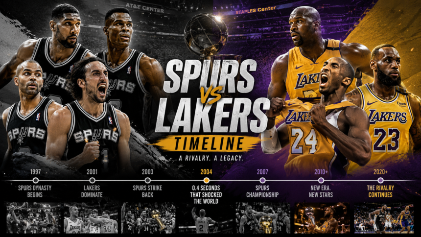 san antonio spurs vs lakers timeline​