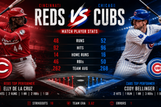 cincinnati reds vs chicago cubs match player stats