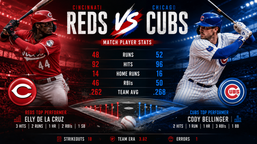 cincinnati reds vs chicago cubs match player stats cincinnati reds vs chicago cubs match player stats