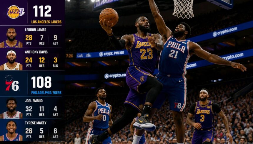 lakers vs 76ers match player stats