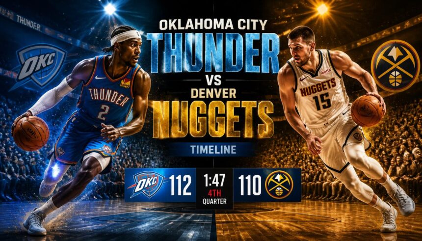oklahoma city thunder vs denver nuggets timeline​